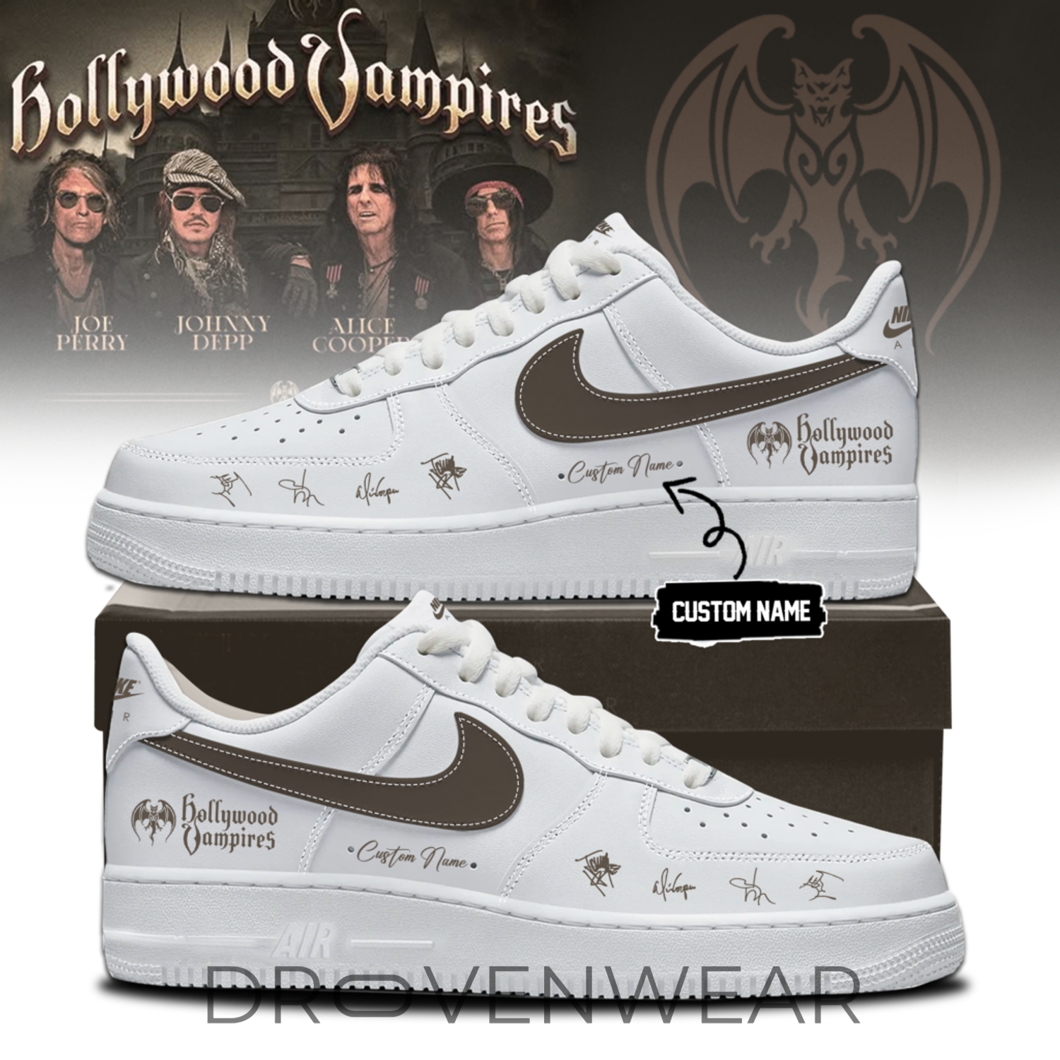 Hollywood Vampires World Tour 2026 Signed Customized Air Force 1 Hollywood Vampires World Tour 2026 Signed Customized Air Force 1