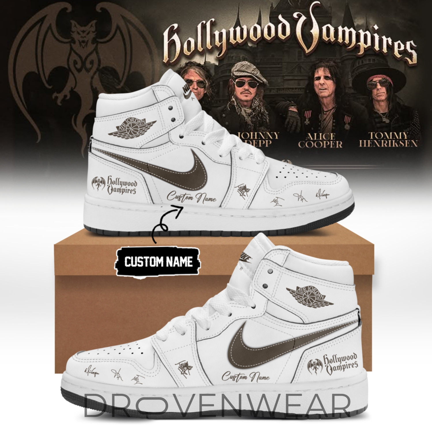Hollywood Vampires World Tour 2026 Signed Customized Air Jordan 1 Hollywood Vampires World Tour 2026 Signed Customized Air Jordan 1