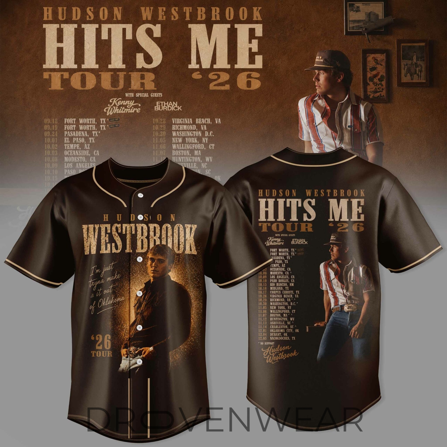 Hudson Westbrook Hits Me Tour '26 Baseball Jersey Hudson Westbrook Hits Me Tour '26 Baseball Jersey