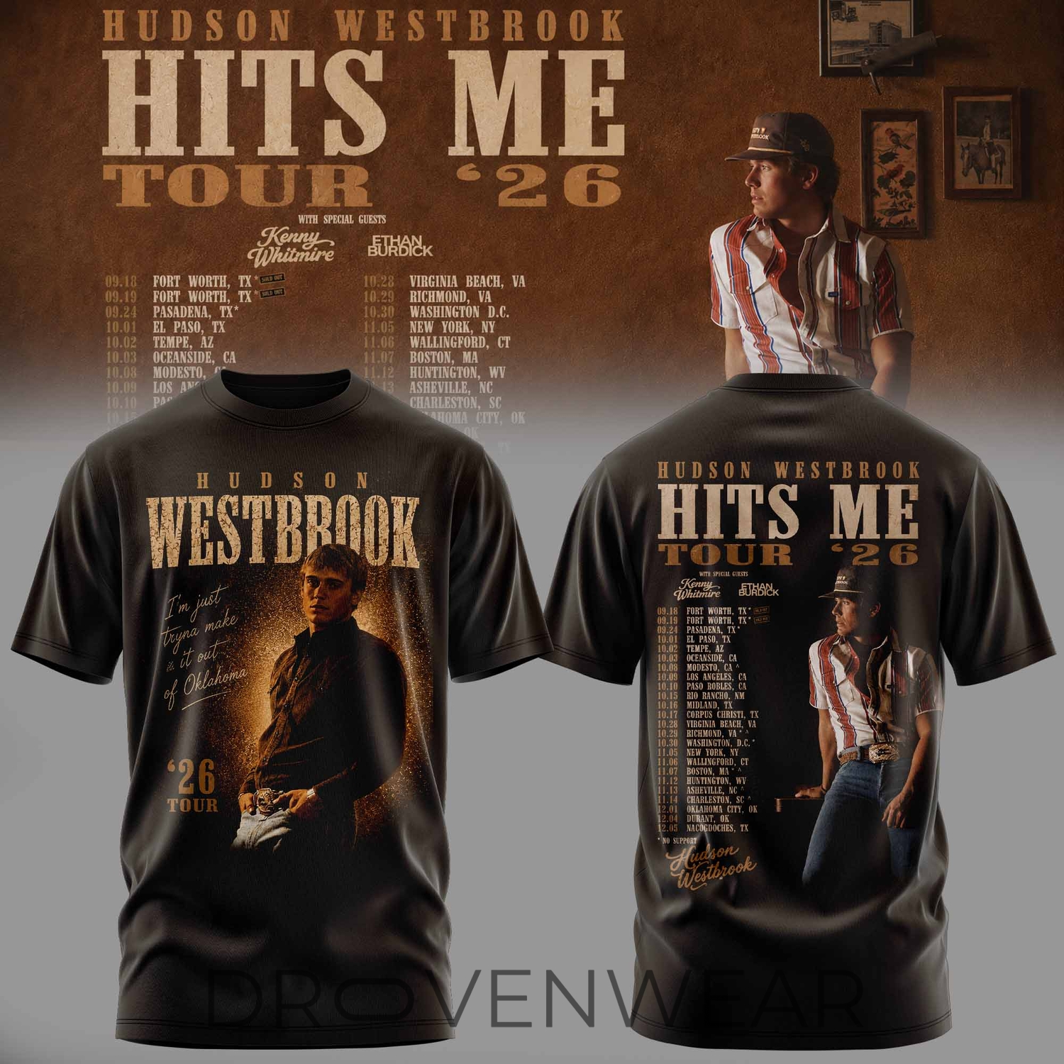 Hudson Westbrook Hits Me Tour '26 Limited Edition T-Shirt Hudson Westbrook Hits Me Tour '26 Limited Edition T-Shirt