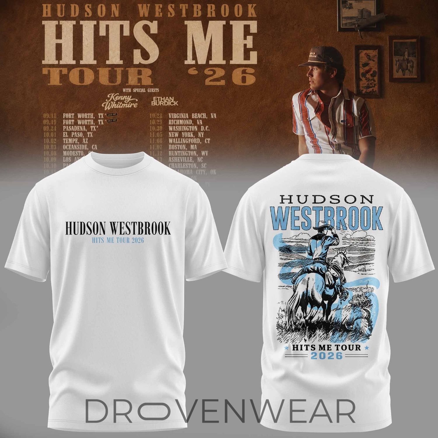 Hudson Westbrook Hits Me Tour '26 Limited Edition T-Shirt V3 Hudson Westbrook Hits Me Tour '26 Limited Edition T-Shirt V3