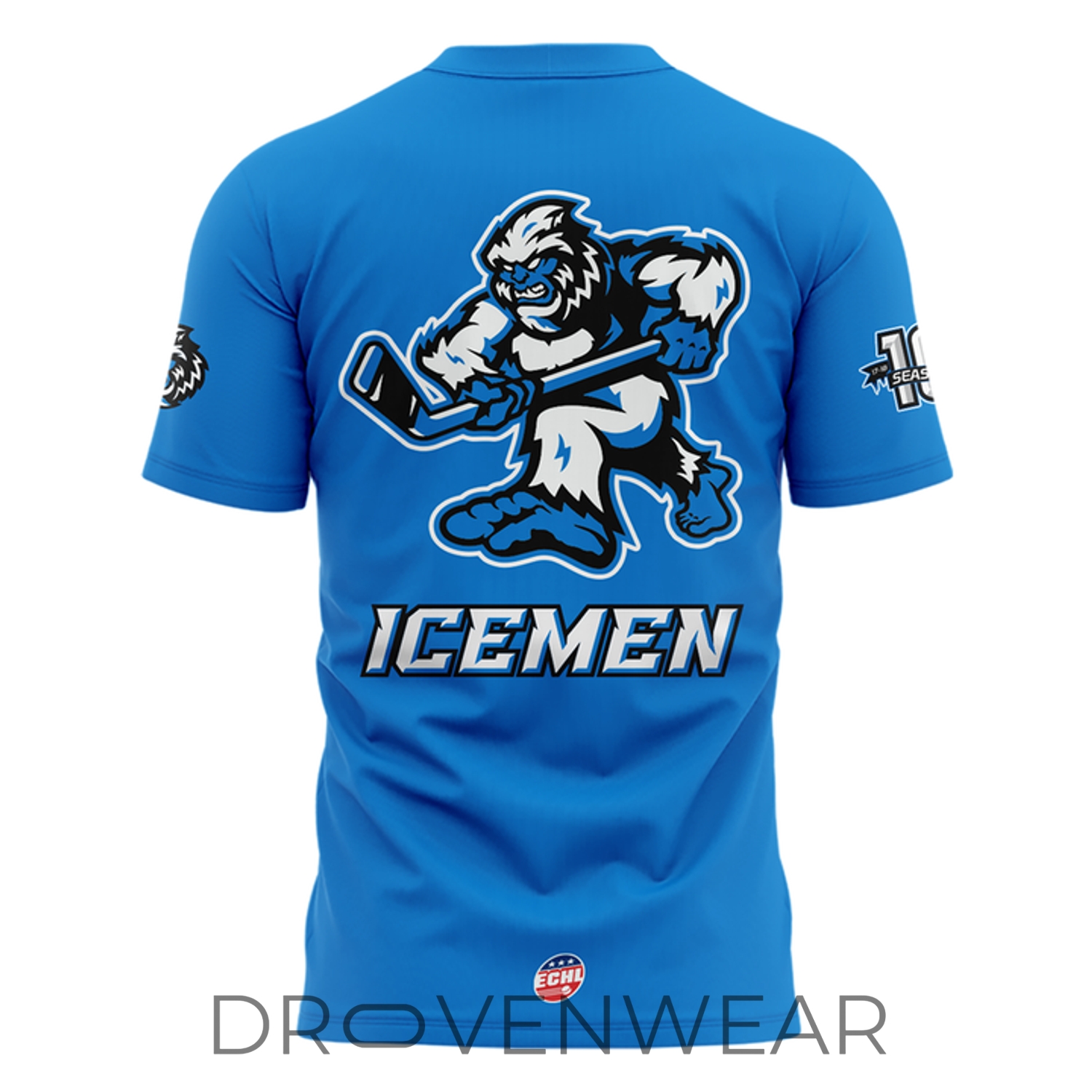 Jacksonville Icemen 10th Anniversary Blue Logo Commemorative Shirt Jacksonville Icemen 10th Anniversary Blue Logo Commemorative Shirt