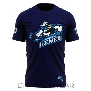Jacksonville Icemen 10th Anniversary Navy Logo Fan Shirt by Drovenwear.com
