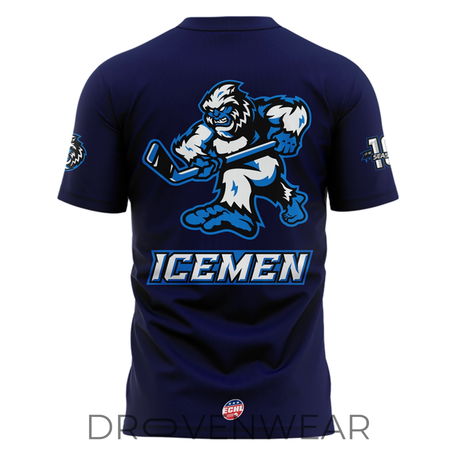 Jacksonville Icemen 10th Anniversary Navy Logo Fan Shirt Jacksonville Icemen 10th Anniversary Navy Logo Fan Shirt
