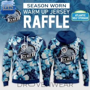 Jacksonville Icemen Season Worn WarmUp Commemorative Hoodie by Drovenwear.com