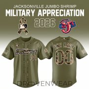 Jacksonville Jumbo Shrimp 2026 Military Appreciation Night Special Baseball Jersey - Image 3
