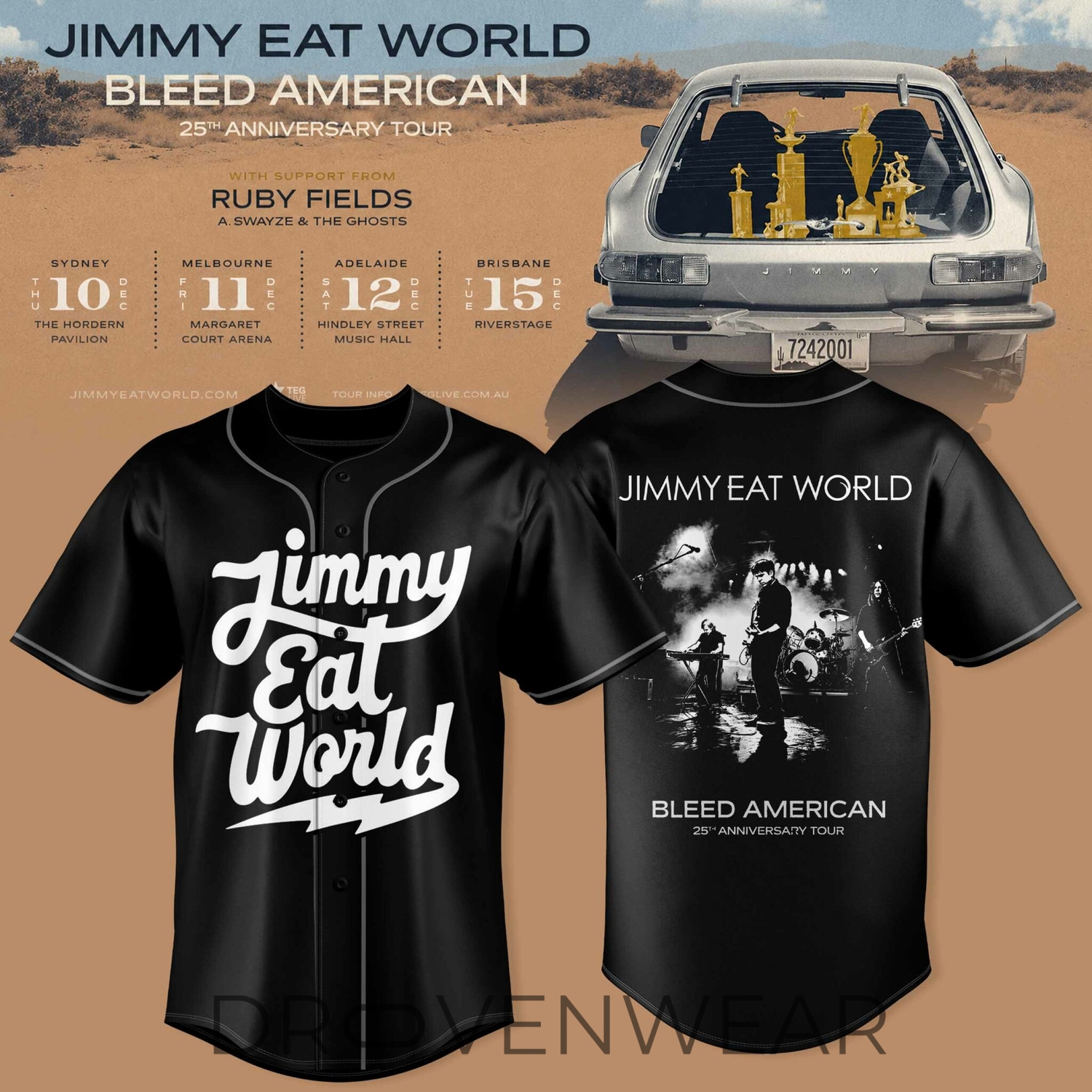 Jimmy Eat World - Bleed American 25 Years Baseball Jersey Jimmy Eat World - Bleed American 25 Years Baseball Jersey