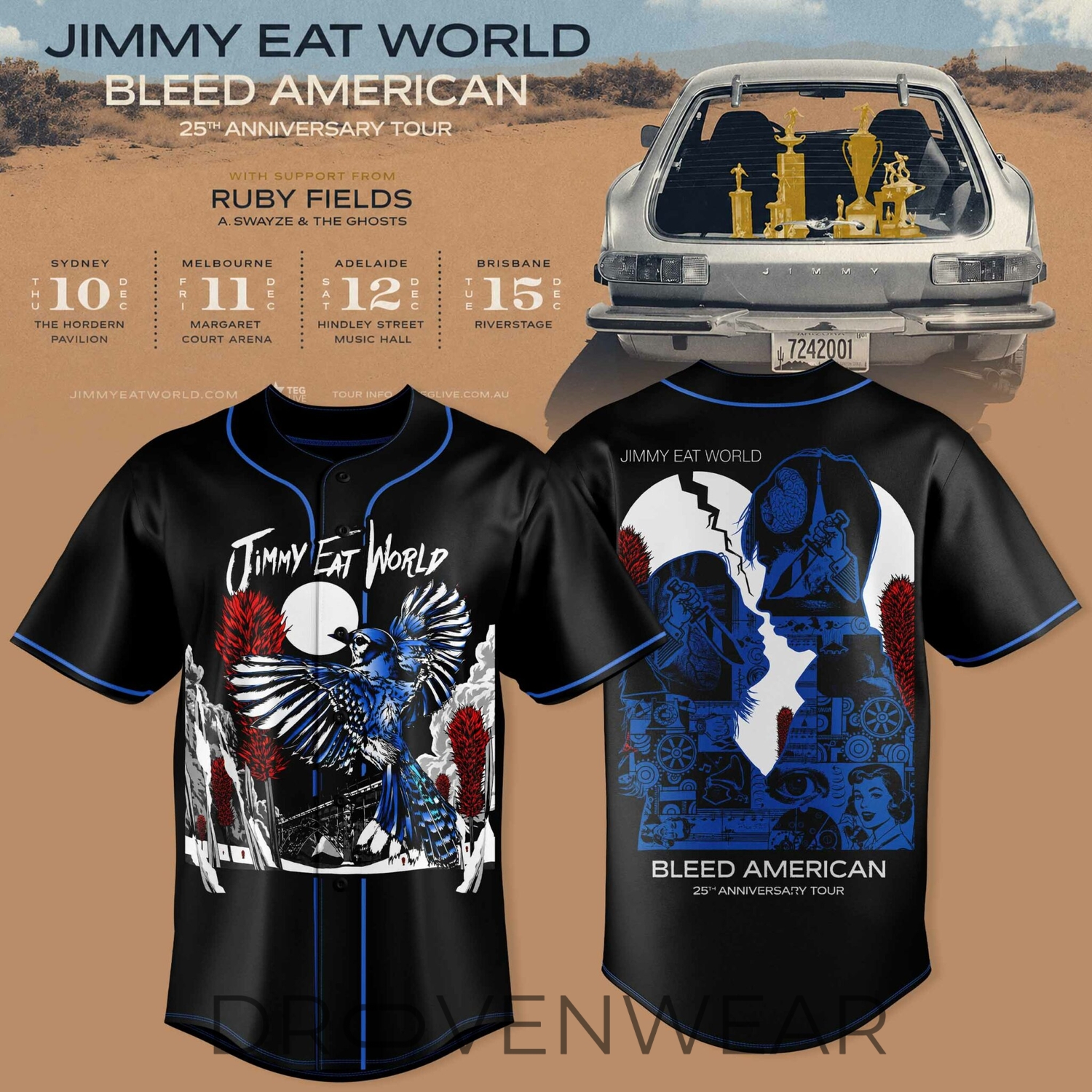 Jimmy Eat World - Bleed American 25 Years Baseball Jersey V2 Jimmy Eat World - Bleed American 25 Years Baseball Jersey V2