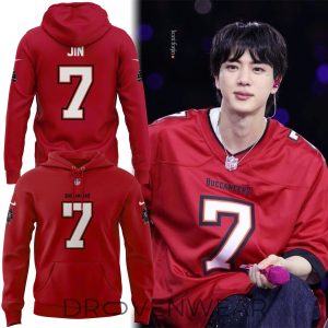 Jin BTS X Tampa Bay Buccaneers Hoodie by Drovenwear.com
