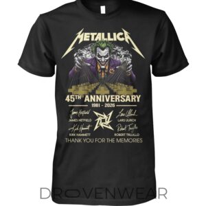 Joker x Metallica 45th Anniversary Tshirt Limited Edition by Drovenwear.com