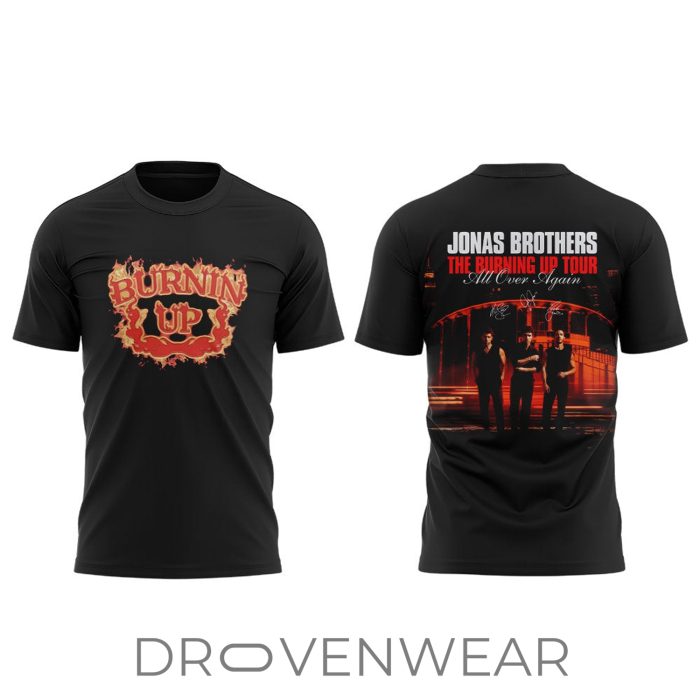 Jonas Brothers The Burning Up Tour All Over Again 2026 T-Shirt V3 - Image 3
