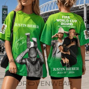 Justin Bieber World Cup 2026 Halftime Show Special Shirt by Drovenwear.com