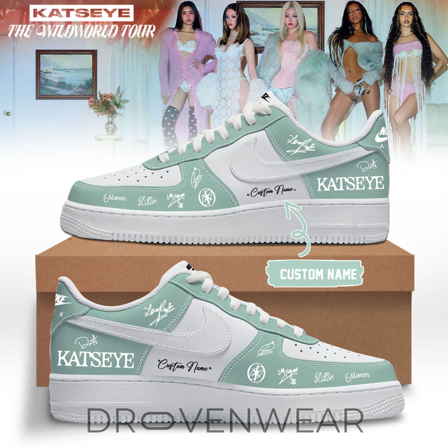 KATSEYE The Wild World Tour 2026 Limited Edition Personalized Nike Air Force 1 Shoes KATSEYE The Wild World Tour 2026 Limited Edition Personalized Nike Air Force 1 Shoes