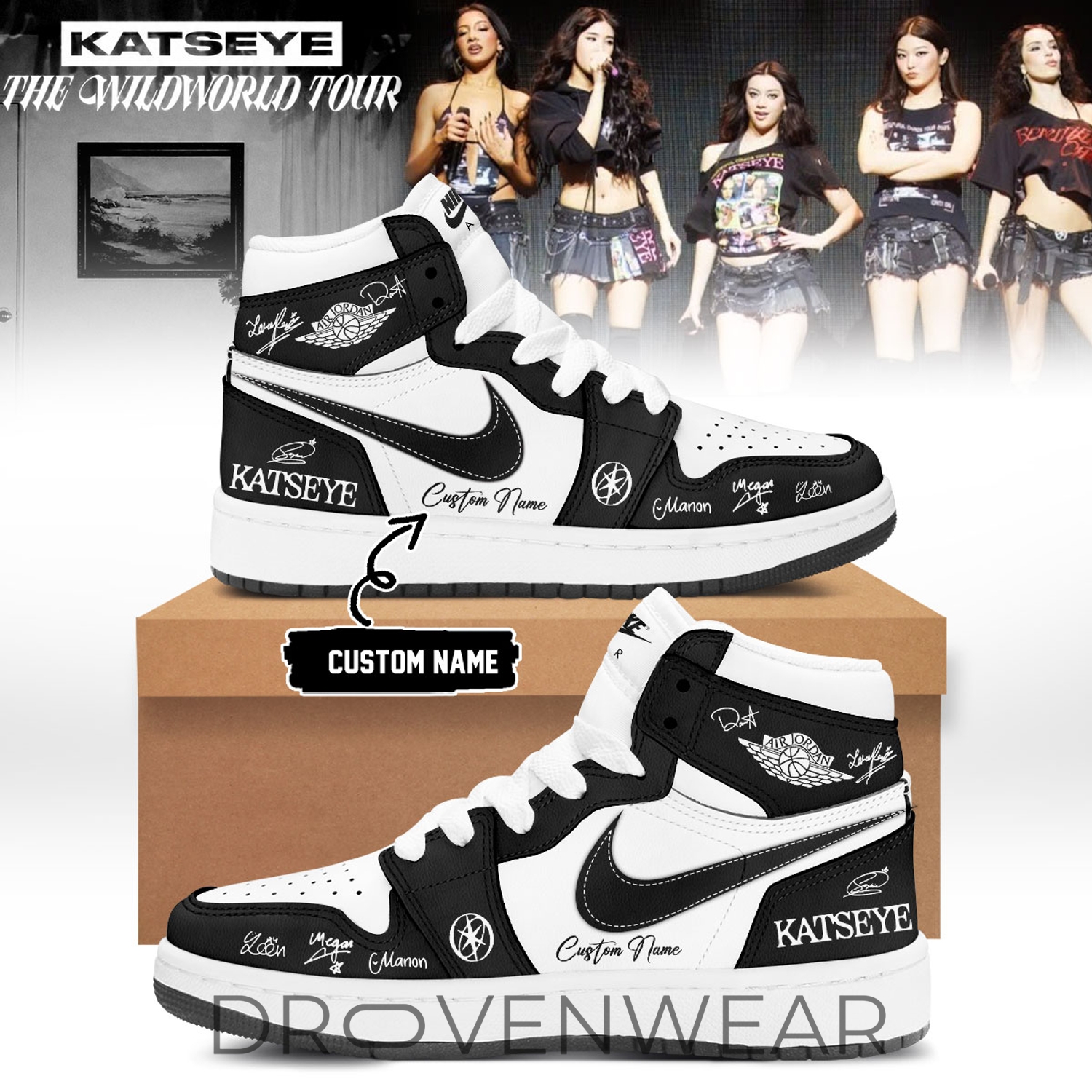 KATSEYE The Wild World Tour 2026 Personalized Nike Air Jordan 1 Shoes KATSEYE The Wild World Tour 2026 Personalized Nike Air Jordan 1 Shoes