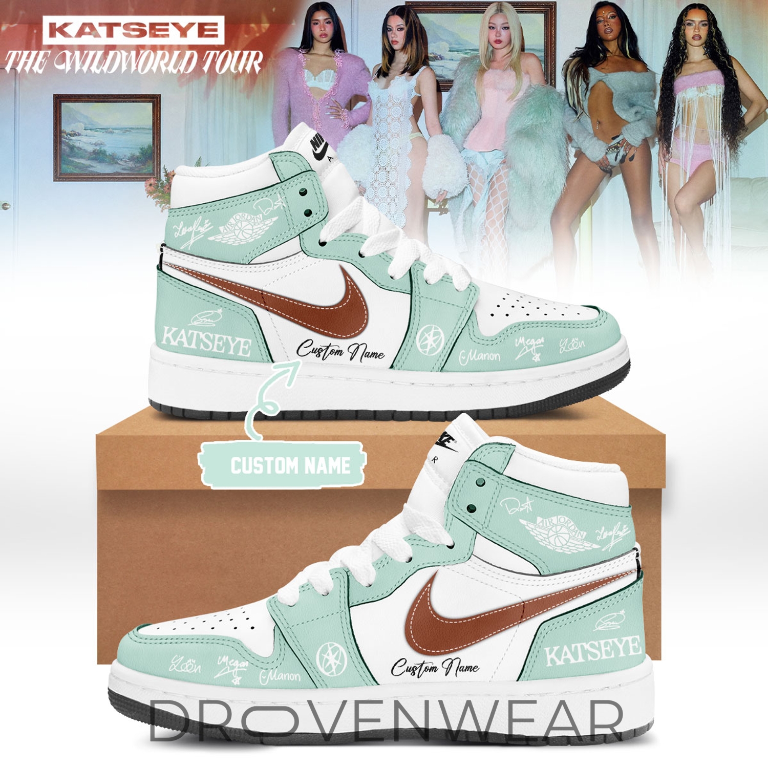 KATSEYE The Wild World Tour 2026 Special Edition Personalized Nike Air Jordan 1 Shoes KATSEYE The Wild World Tour 2026 Special Edition Personalized Nike Air Jordan 1 Shoes