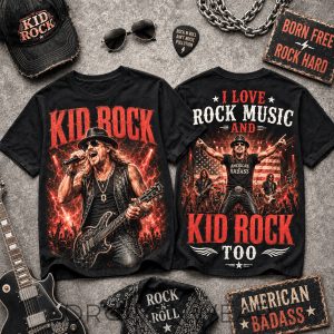 Kid Rock Born Free American Badass Graphic Shirt by Drovenwear.com
