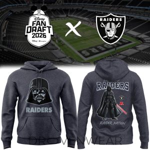Las Vegas Raiders Darth Vader Inspired Fan Draft 2026 Hoodie by Drovenwear.com