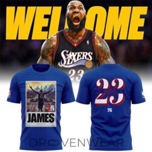 Lebron James Philadelphia 76ers King Arrived Royal Blue Shirt by Drovenwear.com