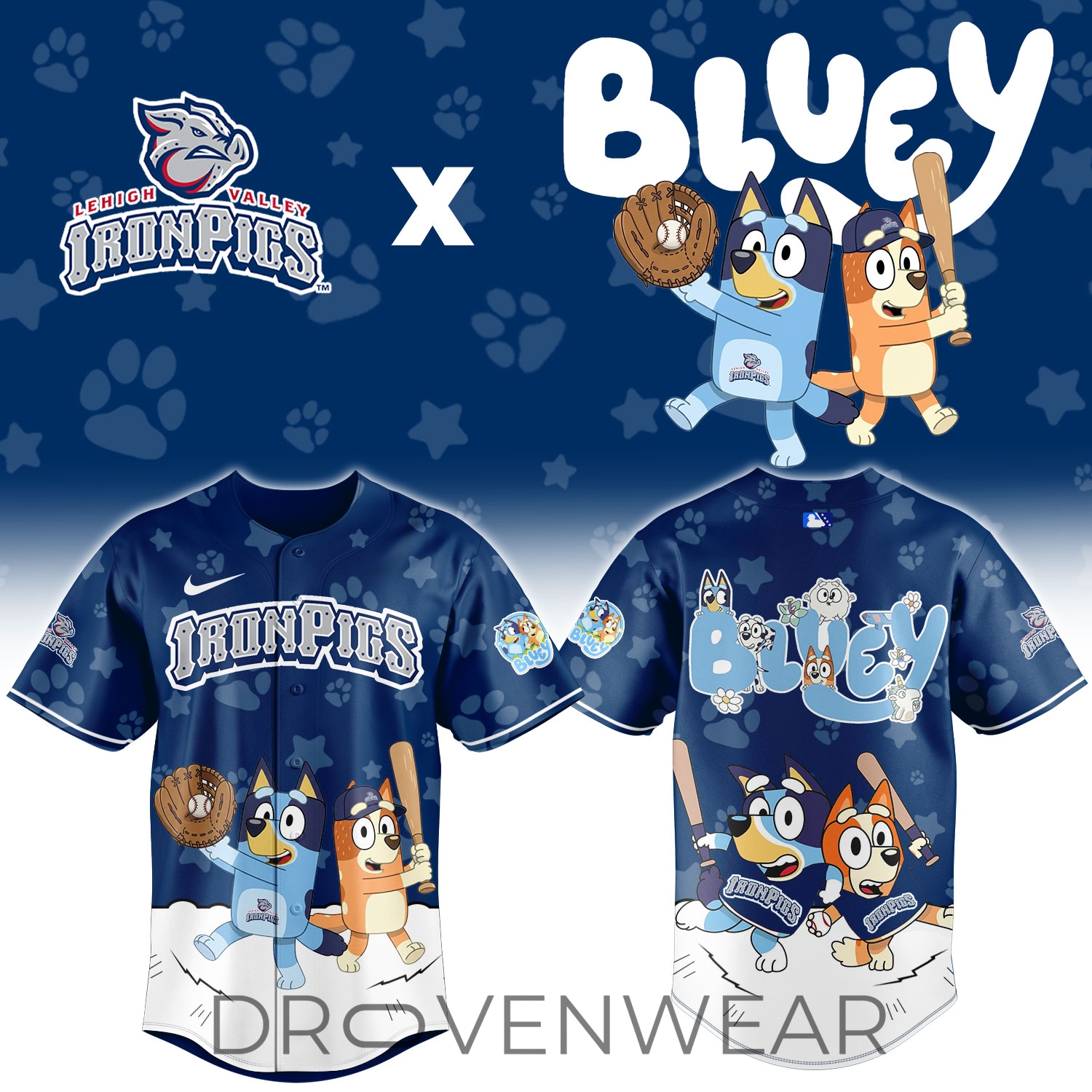 Lehigh Valley IronPigs x Bluey Night 2026 Limited Edition Baseball Jersey Lehigh Valley IronPigs x Bluey Night 2026 Limited Edition Baseball Jersey