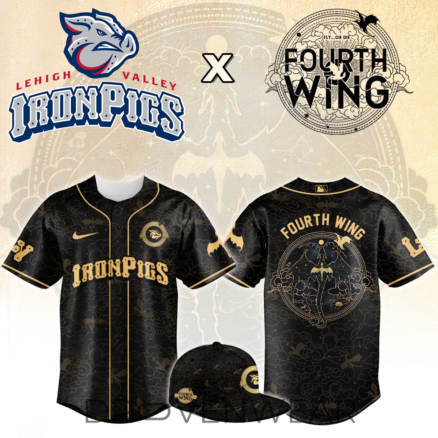 Lehigh Valley IronPigs x Fourth Wing Limited Edition Baseball Jersey Lehigh Valley IronPigs x Fourth Wing Limited Edition Baseball Jersey