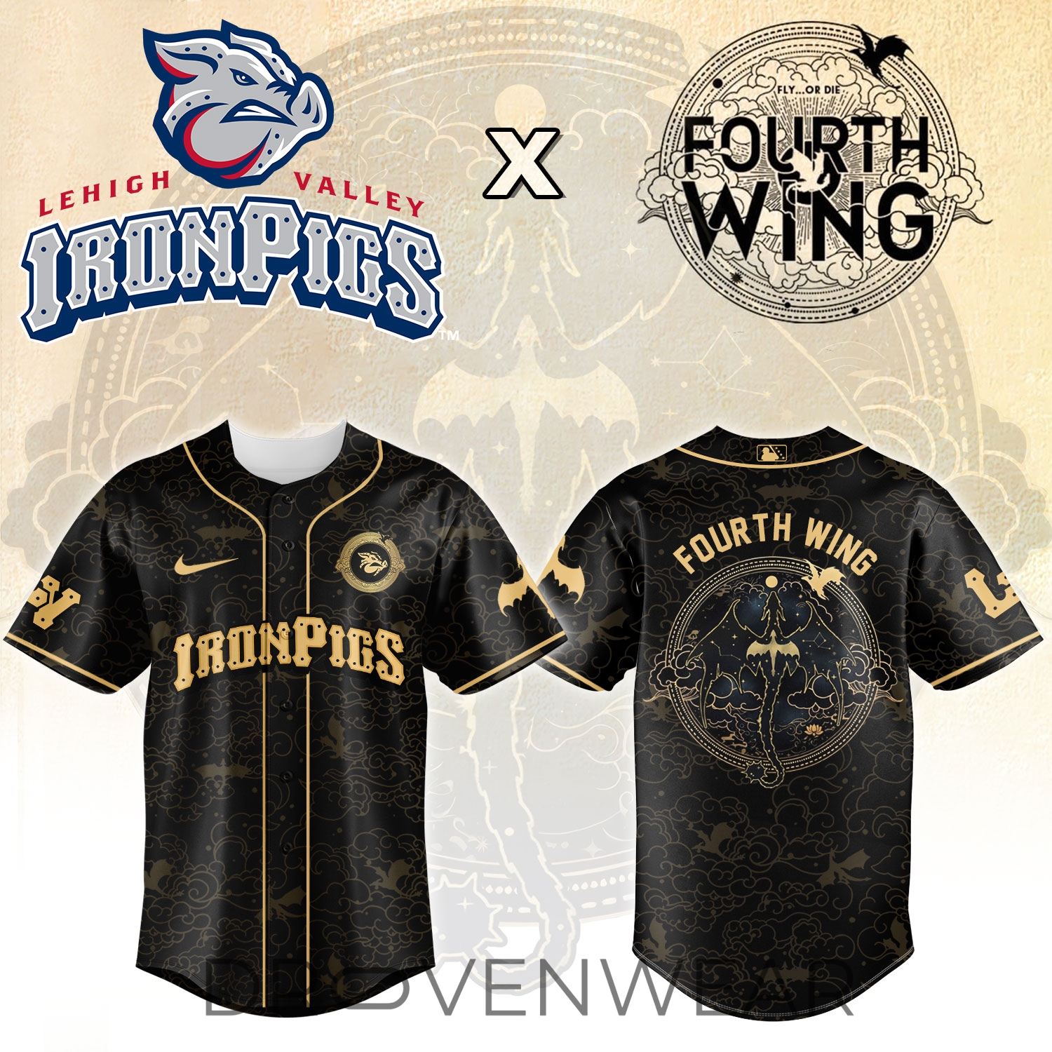 Lehigh Valley IronPigs x Fourth Wing Limited Edition Baseball Jersey Lehigh Valley IronPigs x Fourth Wing Limited Edition Baseball Jersey