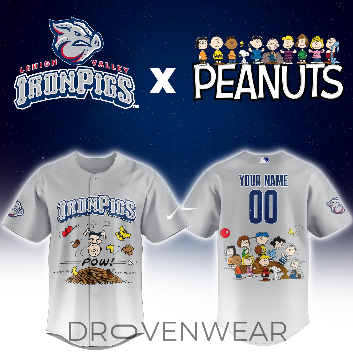Lehigh Valley IronPigs x Peanuts Night 2026 Personalized Baseball Jersey Lehigh Valley IronPigs x Peanuts Night 2026 Personalized Baseball Jersey