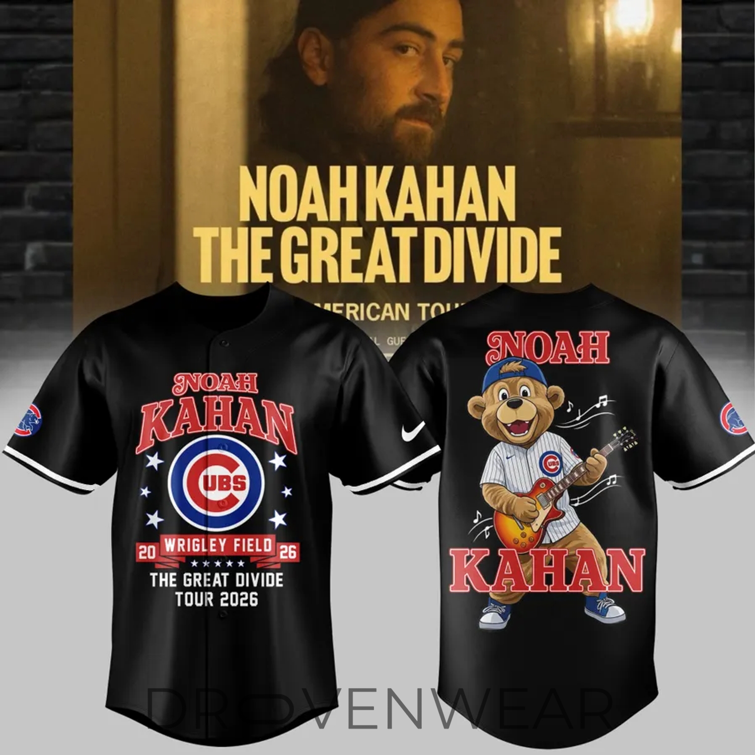 Limited Edition Chicago Cubs x Noah Kahan The Great Divide Tour 2026 Special Baseball Jersey Limited Edition Chicago Cubs x Noah Kahan The Great Divide Tour 2026 Special Baseball Jersey