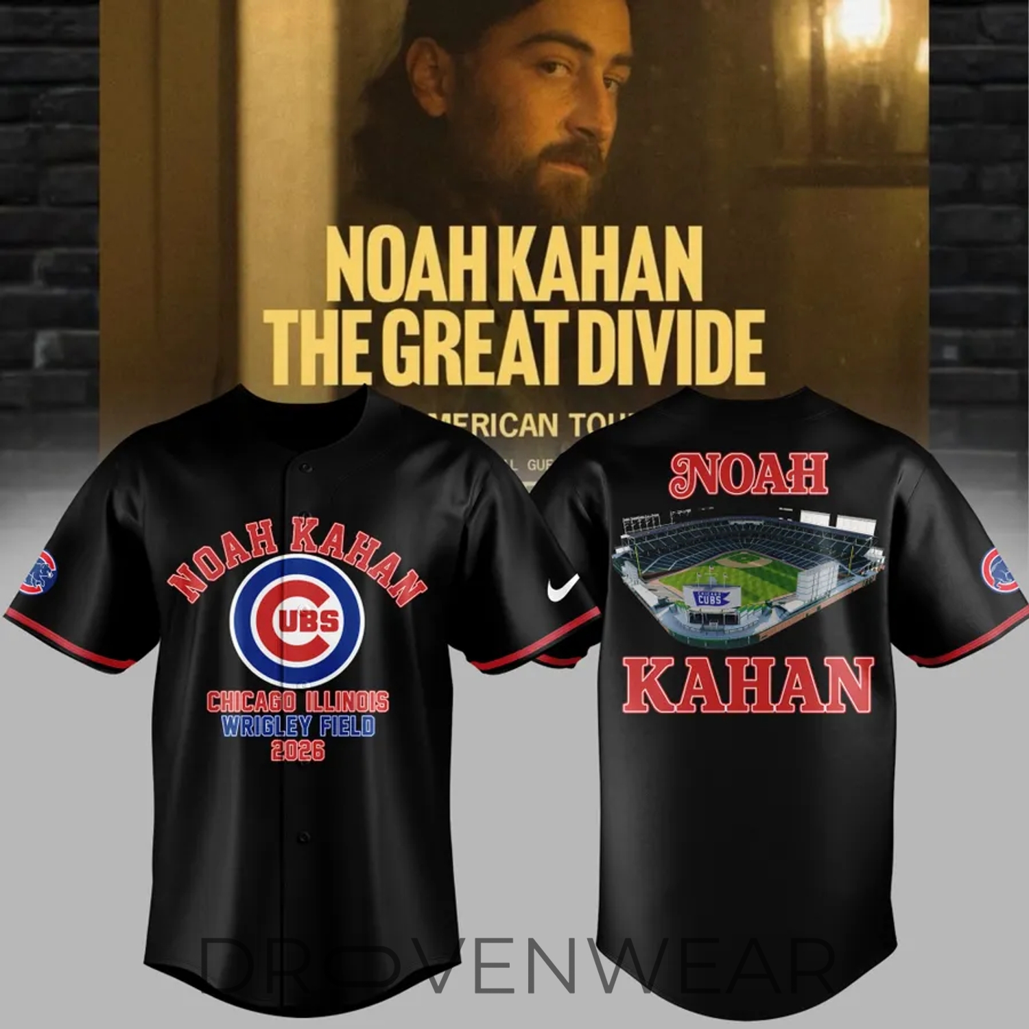 Limited Edition Chicago Cubs x Noah Kahan The Great Divide Tour 2026 Special Baseball Jersey Limited Edition Chicago Cubs x Noah Kahan The Great Divide Tour 2026 Special Baseball Jersey