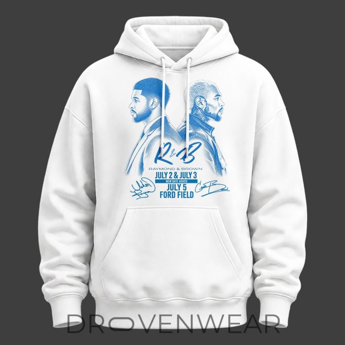 Limited Edition Hoodie Signed Chris Brown & Usher Raymond x Detroit Lions "The R&B Tour" at Ford Field (Detroit) - Image 3