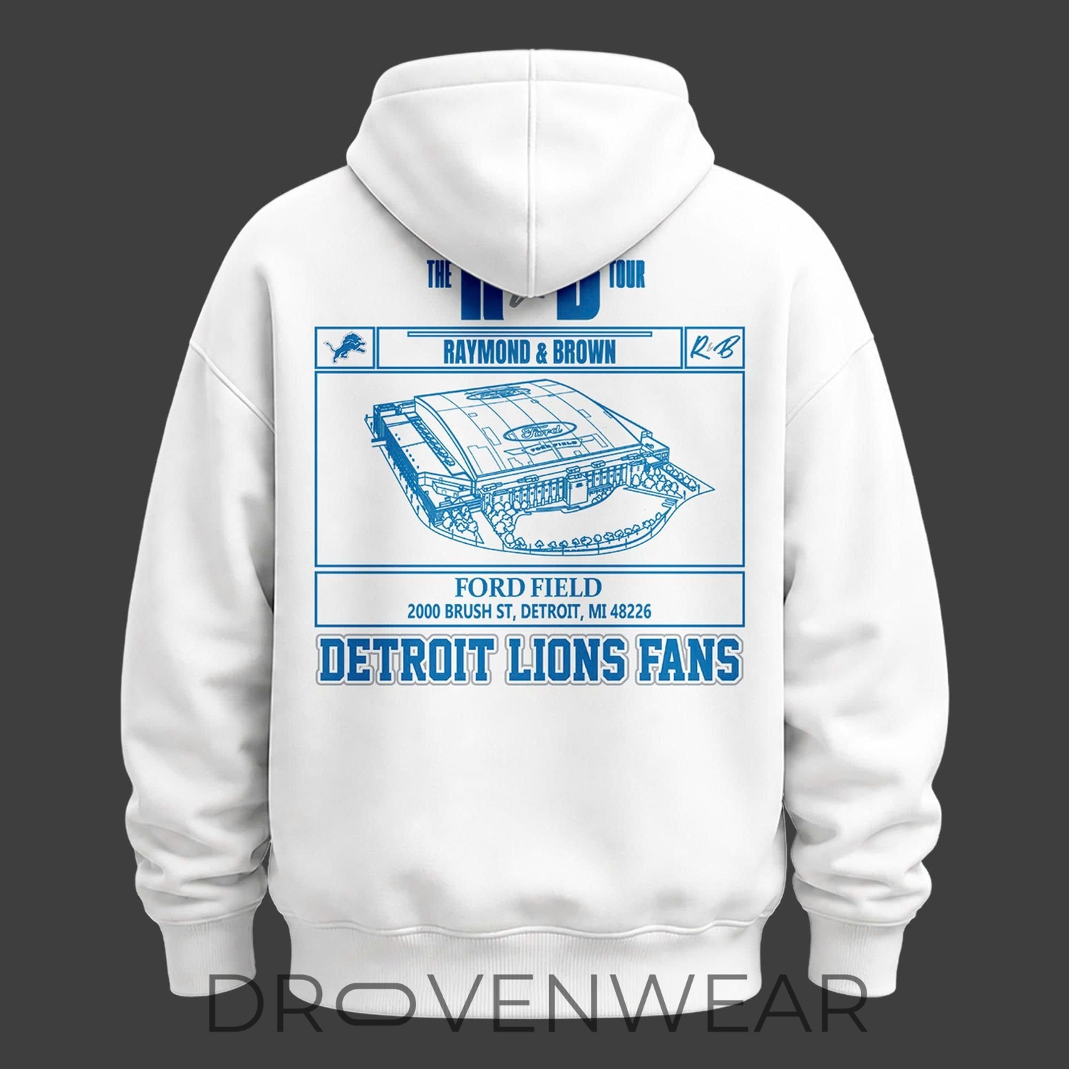 Limited Edition Hoodie Signed Chris Brown & Usher Raymond x Detroit Lions "The R&B Tour" at Ford Field (Detroit) Limited Edition Hoodie Signed Chris Brown & Usher Raymond x Detroit Lions "The R&B Tour" at Ford Field (Detroit)