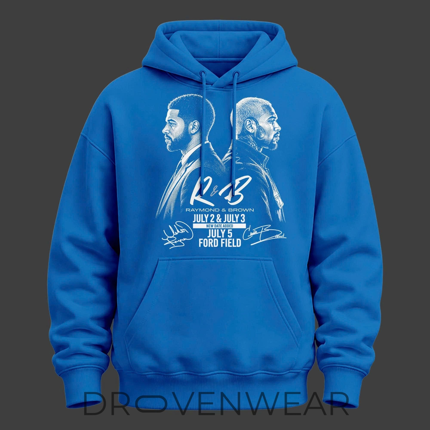 Limited Edition Hoodie Signed Chris Brown & Usher Raymond x Detroit Lions "The R&B Tour" at Ford Field (Detroit) Limited Edition Hoodie Signed Chris Brown & Usher Raymond x Detroit Lions "The R&B Tour" at Ford Field (Detroit)