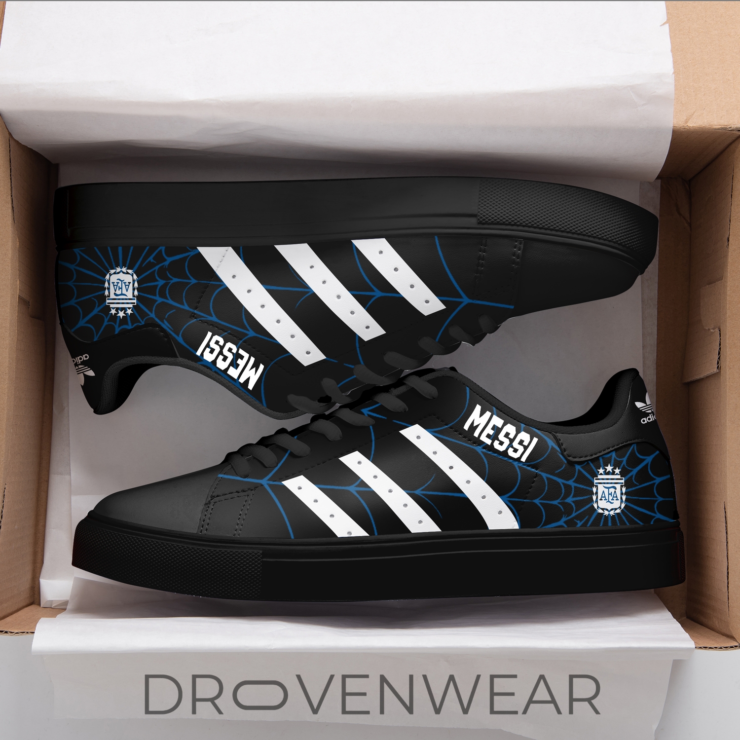 Limited Edition Lionel Messi x Spider-Man Stan Smith Black Sneakers Limited Edition Lionel Messi x Spider-Man Stan Smith Black Sneakers