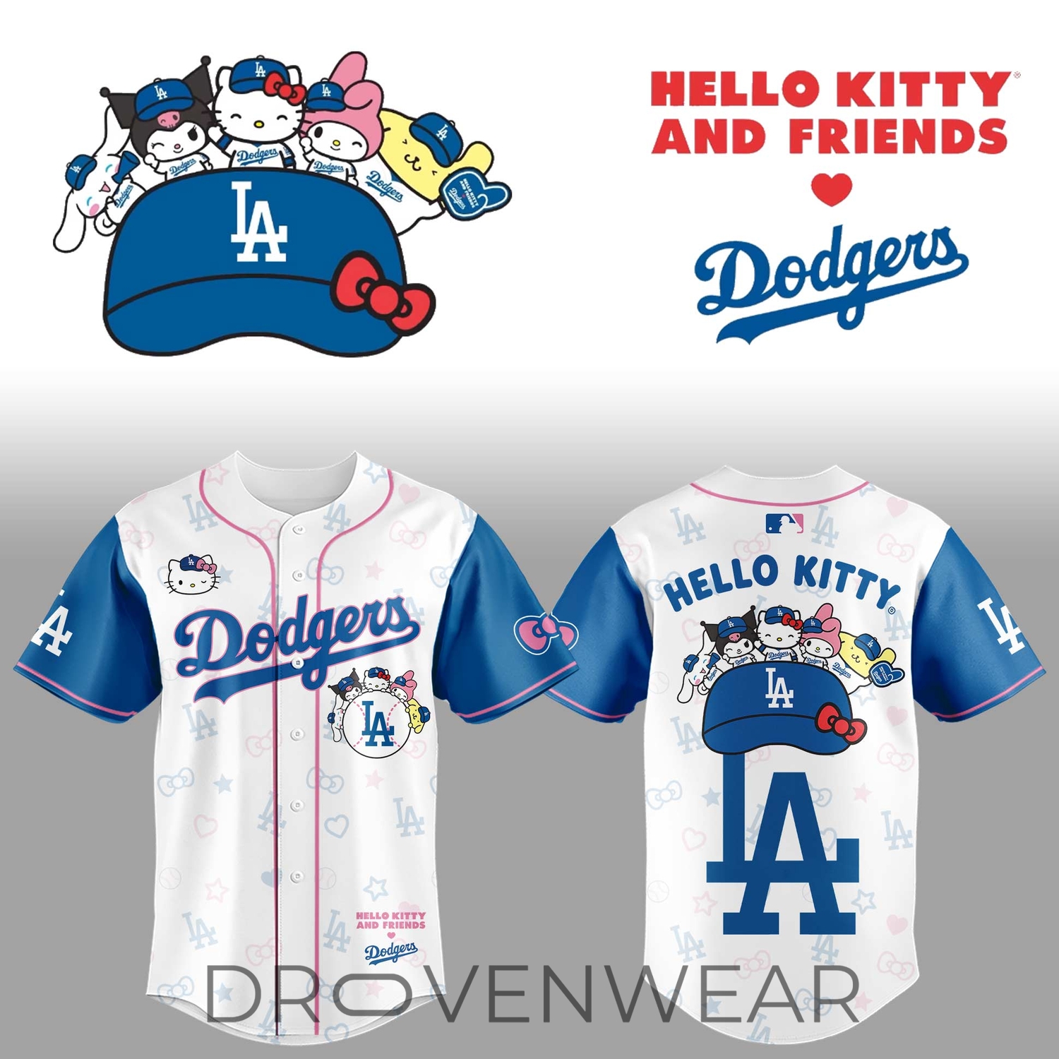 Limited Edition Los Angeles Dodgers x Hello Kitty 2026 Baseball Jersey Limited Edition Los Angeles Dodgers x Hello Kitty 2026 Baseball Jersey