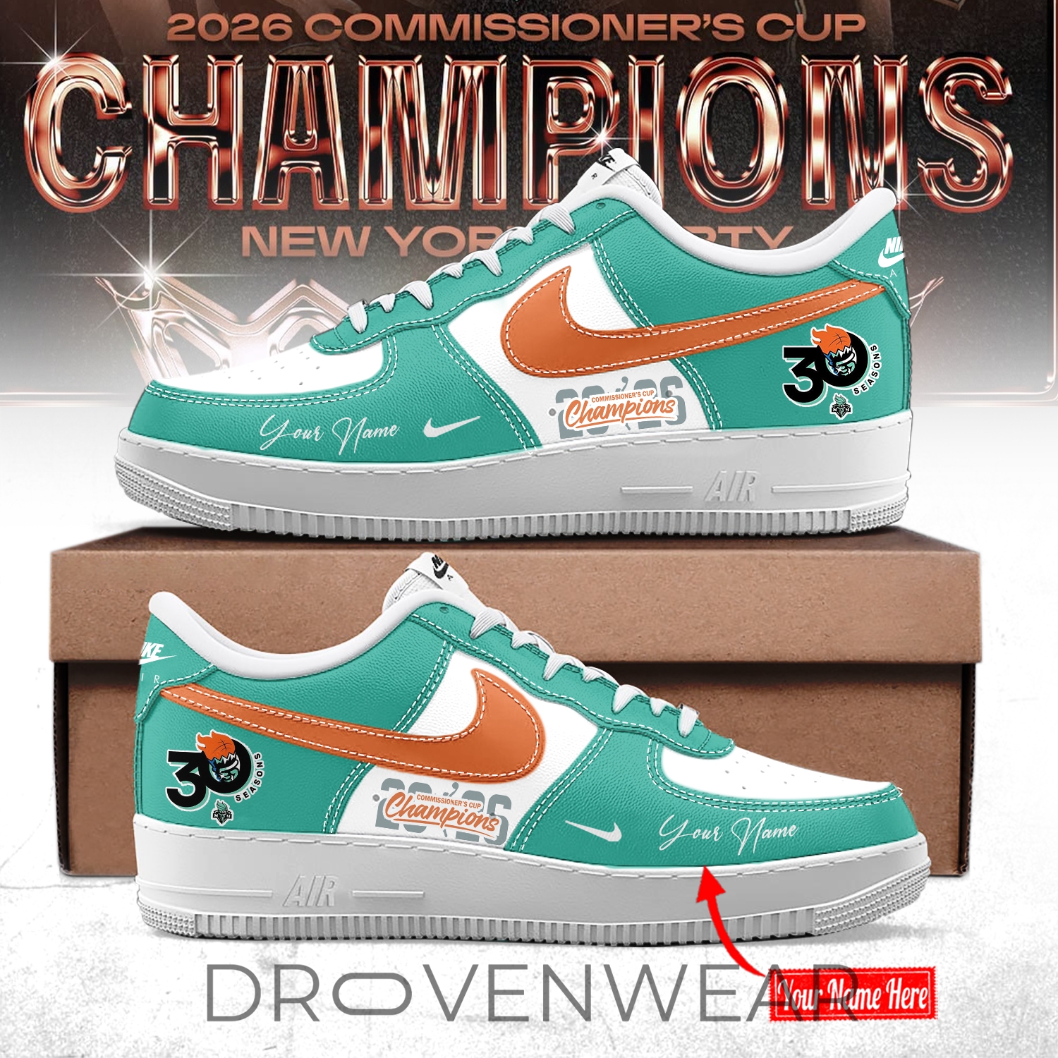 Limited Edition NY Liberty 2026 WNBA Commissioner’s Cup Champions AF1 Sneakers Limited Edition NY Liberty 2026 WNBA Commissioner’s Cup Champions AF1 Sneakers