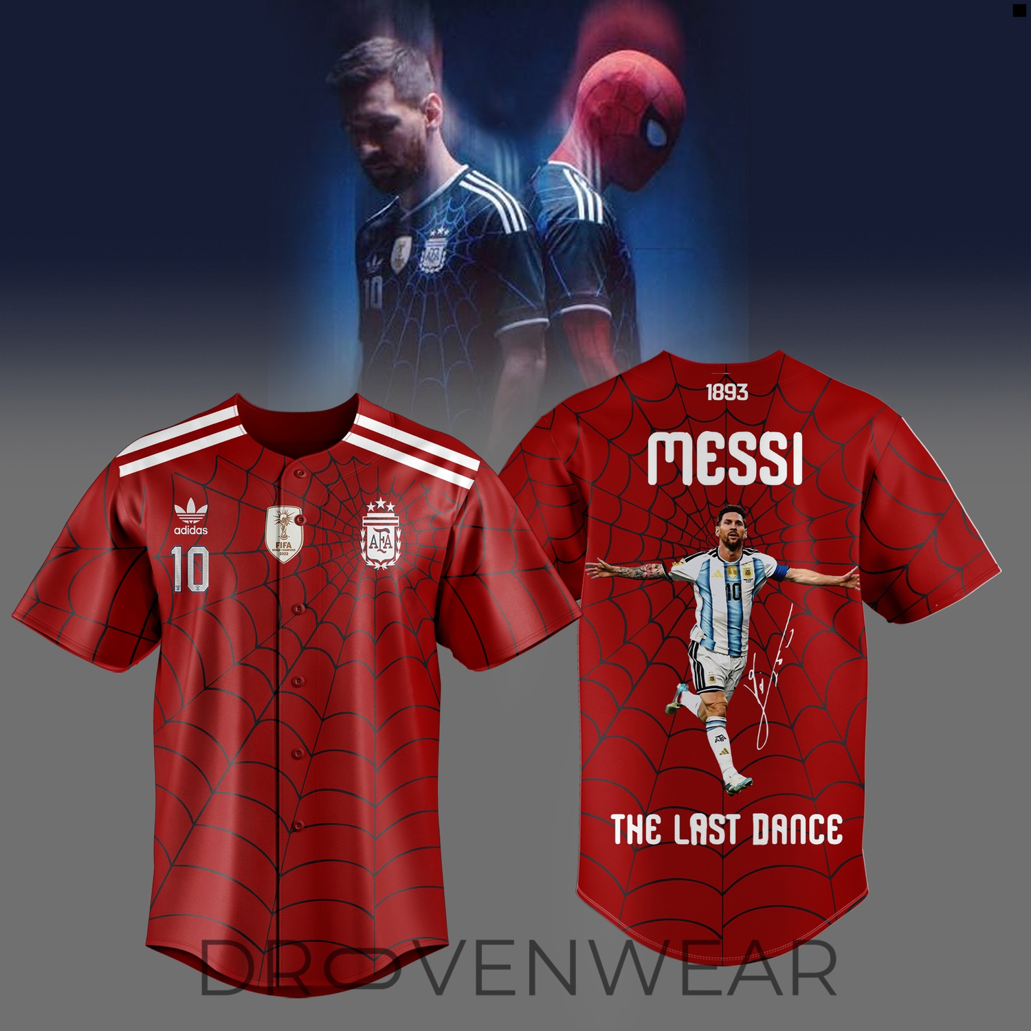 Lionel Messi x Spider-Man Argentina The Last Dance Limited Baseball Jersey Lionel Messi x Spider-Man Argentina The Last Dance Limited Baseball Jersey
