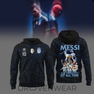 Lionel Messi x SpiderMan GOAT Superhero Pullover Hoodie by Drovenwear.com