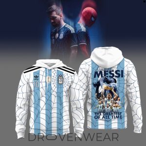 Lionel Messi x SpiderMan GOAT World Cup Champions Hoodie by Drovenwear.com