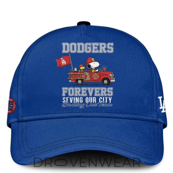 Los Angeles Dodgers Snoopy Firefighter Personalized Blue Hoodie 2026 - Image 2
