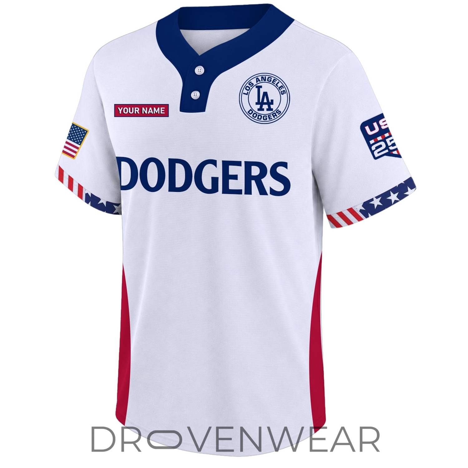 Los Angeles Dodgers USA 250th Anniversary Limited Edition Two Button Baseball Jersey Los Angeles Dodgers USA 250th Anniversary Limited Edition Two Button Baseball Jersey