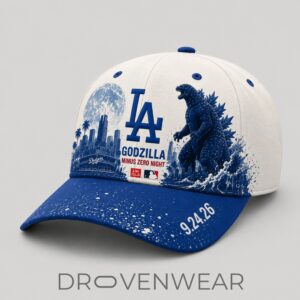 Los Angeles Dodgers X Godzilla Minus One Hat by Drovenwear.com