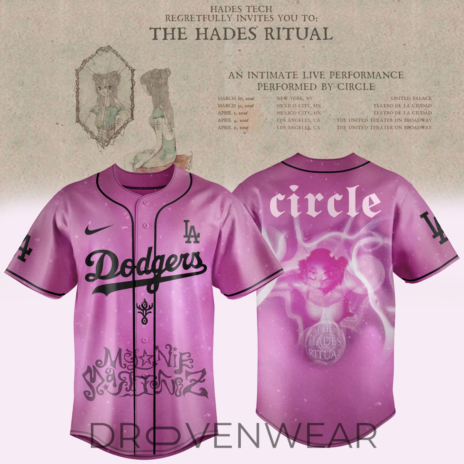 Los Angeles Dodgers X The Hades Ritual Jersey Los Angeles Dodgers X The Hades Ritual Jersey