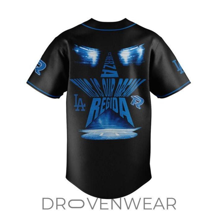 Los Angeles Dodgers x Fuerza Regida This Is Our Dream Stadium Tour Baseball Jersey - Image 3