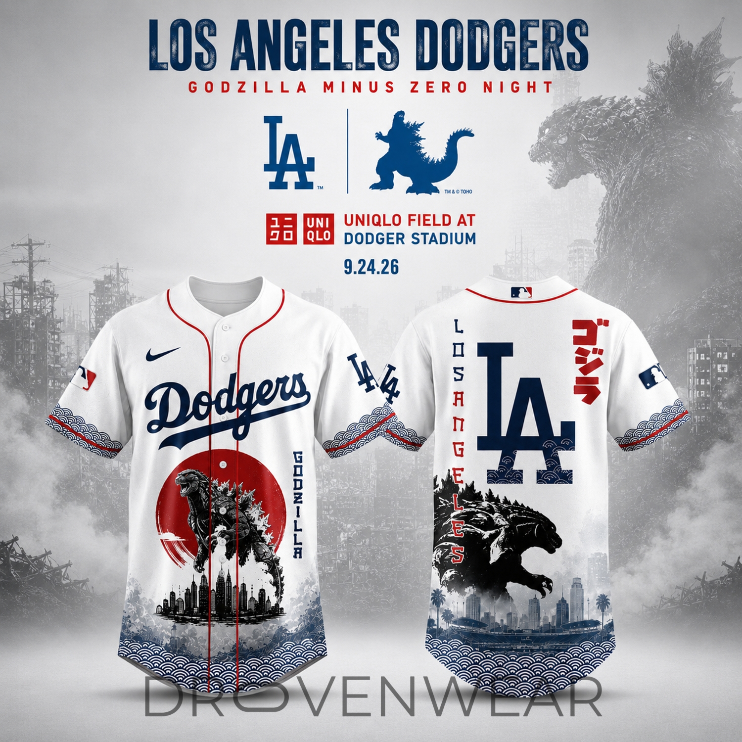 Los Angeles Dodgers x Godzilla Minus One Limited Edition Shirt Los Angeles Dodgers x Godzilla Minus One Limited Edition Shirt