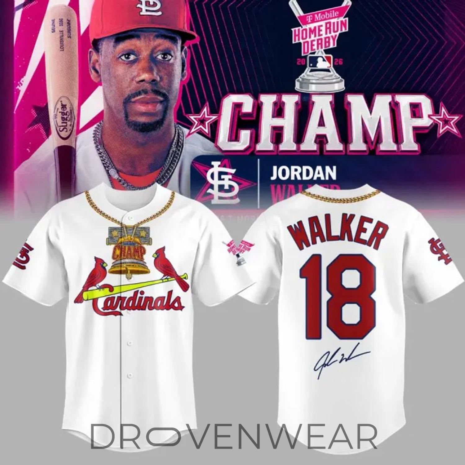 Louis Cardinals Jordan Walker Home Run Derby Champion Baseball Jersey Louis Cardinals Jordan Walker Home Run Derby Champion Baseball Jersey