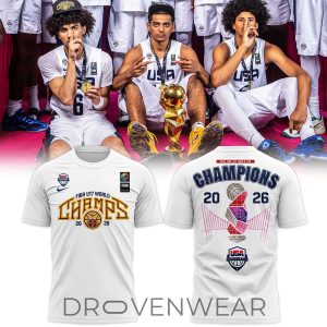 Mens USA Basketball 2026 FIBA Champions TShirt by Drovenwear.com