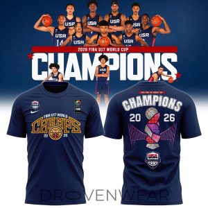 Mens USA Basketball 2026 FIBA Champions TShirt by Drovenwear.com