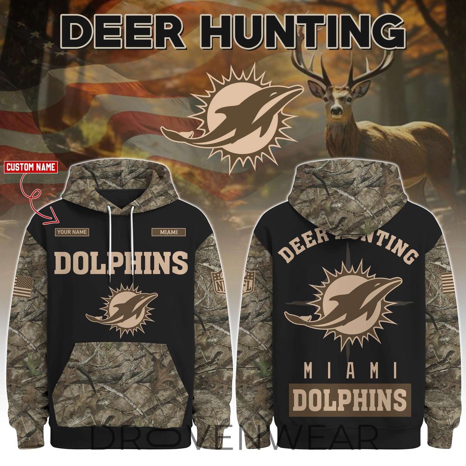 Miami Dolphins Deer Hunting Limited Edition Hoodie Miami Dolphins Deer Hunting Limited Edition Hoodie