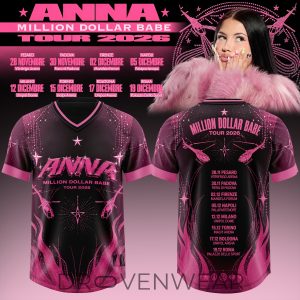 Million Dollar Babe Tour 2026 Black Football Jersey by Drovenwear.com