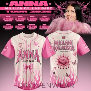 Million Dollar Babe Tour 2026 Pink Flame Jersey by Drovenwear.com