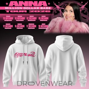 Million Dollar Babe Tour 2026 White Hoodie by Drovenwear.com